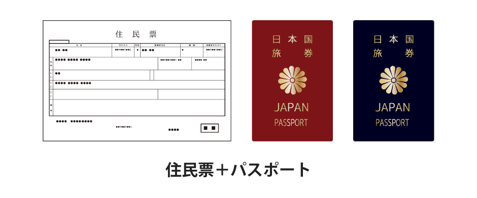 住民票＋パスポート